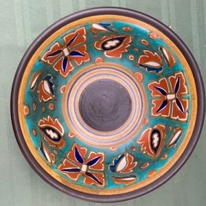 Vintage hand painted decorated bowl